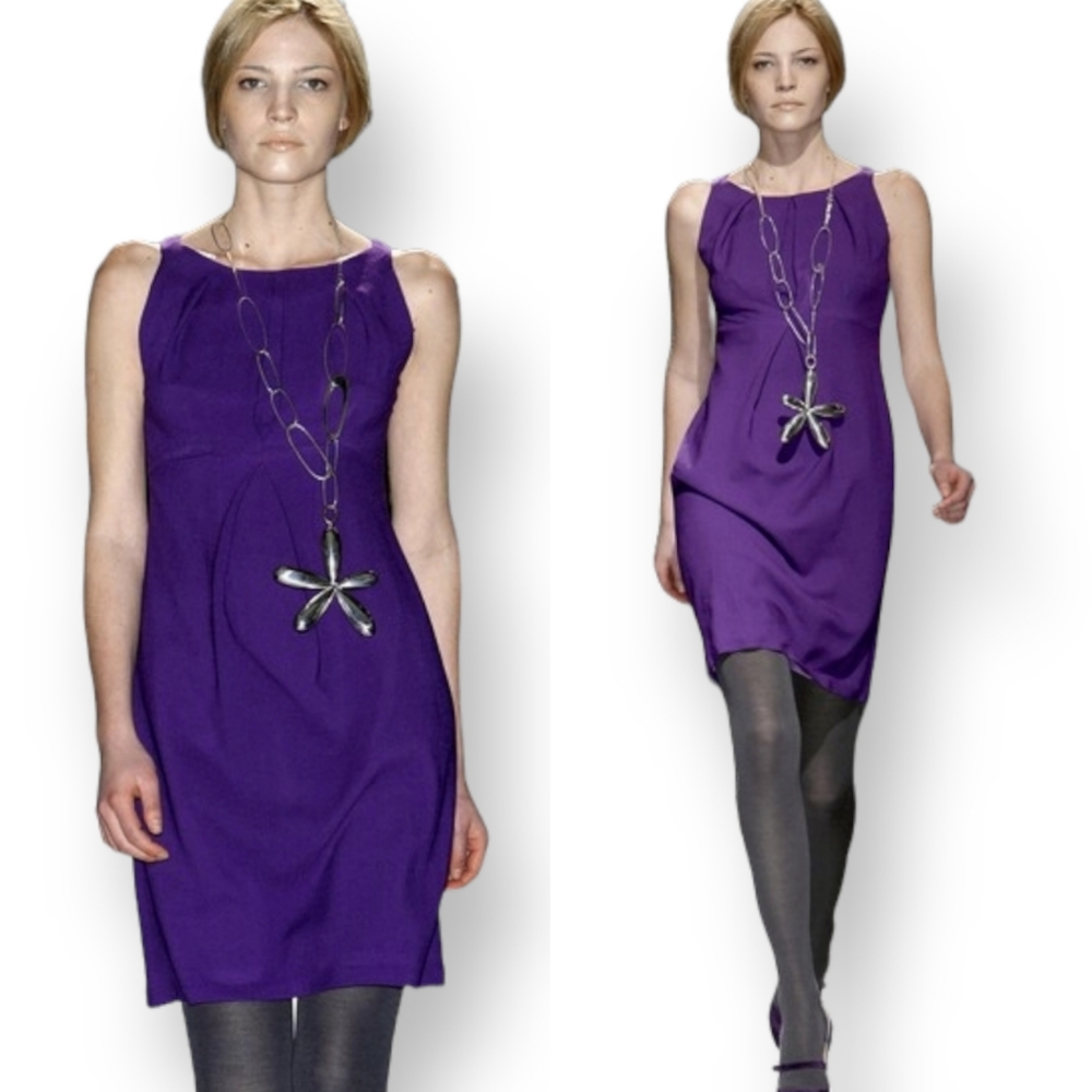 Martin Grant Silk Wool Blend Runway Sheath Sleeveless Dress